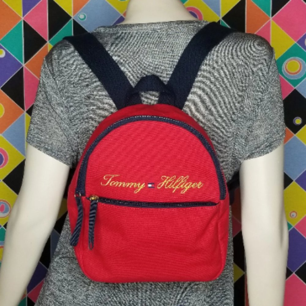Y2k Canvas TOMMY HILFIGER Small Red Backpack